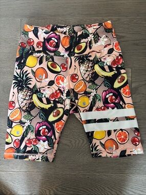 Stronger brand Pink Tropical Fruit Print Bike Shorts